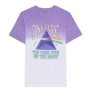 Hybrid Men's Floyd Ombre Wash Graphic T-shirt Cotton Blend Purple white XL